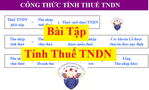 Bài tập tính thuế Thu nhập doanh nghiệp có lời giải