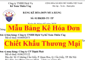 Mẫu bảng kê hóa đơn chiết khấu thương mại theo Nghị Định 70/2025