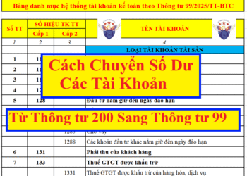 Cách chuyển số dư tài khoản thông tư 200 sang thông tư 99
