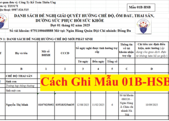Cách viết mẫu 01B-HSB chế độ thai sản, ốm đau theo QĐ 2222/QĐ-BHXH