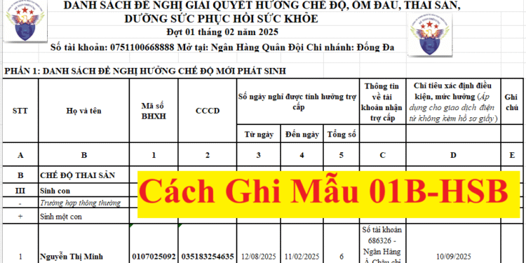 Cách viết mẫu 01B-HSB chế độ thai sản, ốm đau theo QĐ 2222/QĐ-BHXH