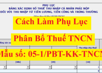 Cách kê khai Phụ lục số 05-1/PBT-KK-TNCN theo TT80 trên HTKK