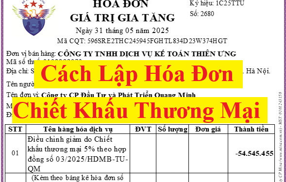 Cách lập hóa đơn chiết khấu thương mại theo Nghị định 70/2025