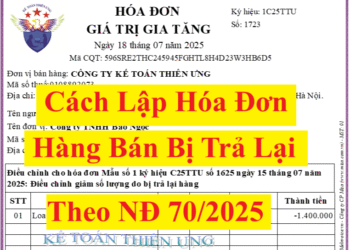 Cách lập hóa đơn hàng bán bị trả lại theo nghị định 70/2025