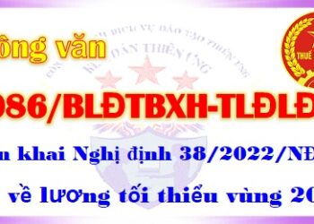 Công văn 2086/BLĐTBXH-TLĐLĐVN triển khai lương tối thiểu 2022