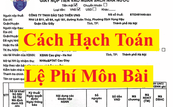 Cách hạch toán lệ phí môn bài phải nộp 2025