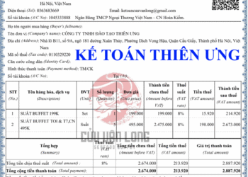 Mẫu hóa đơn điện tử được khởi tạo từ máy tính tiền
