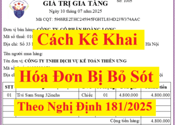Cách kê khai hóa đơn đầu vào bị bỏ sót, đầu ra bỏ sót 2025