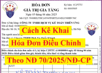 Cách kê khai hóa đơn điều chỉnh theo Nghị định 70/2025/NĐ-CP
