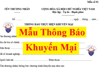Mẫu thông báo thực hiện khuyến mại theo Nghị định 128 mới nhất 2025