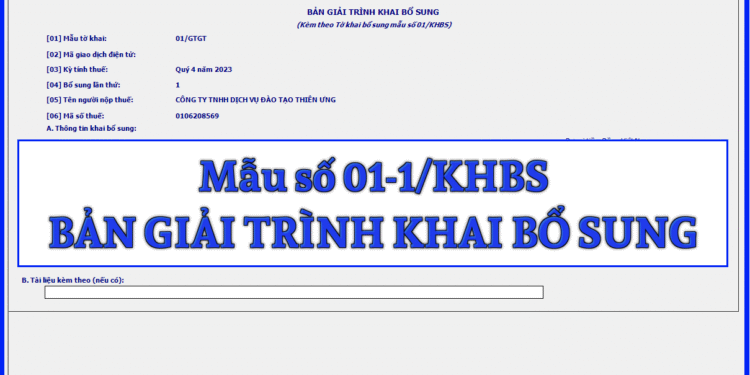 Mẫu số 01-1/KHBS Bản giải trình khai bổ sung theo TT 80/2021