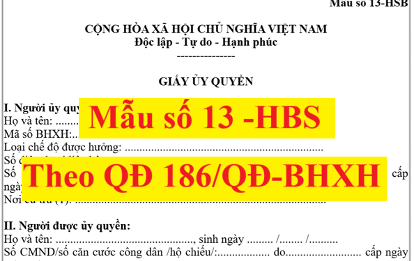 Mẫu số 13-HSB theo Quyết định 186/QĐ-BHXH