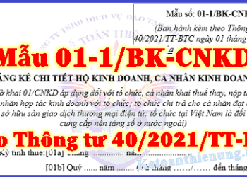Mẫu 01-1/BK-CNKD Bảng kê hộ kinh doanh theo Thông tư 40