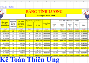 Mẫu bảng tính lương trên Excel mới nhất năm 2025