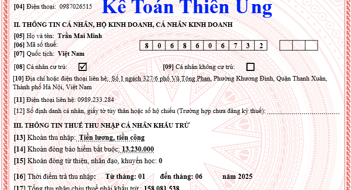 Mẫu chứng từ khấu trừ thuế TNCN điện tử 2025 theo NĐ 70/2025