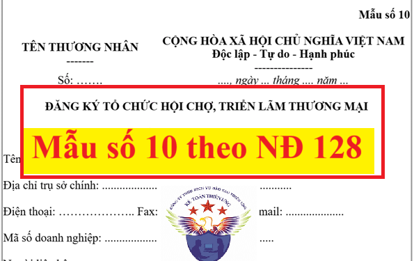 Mẫu đăng ký tổ chức hội chợ, triển lãm thương mại