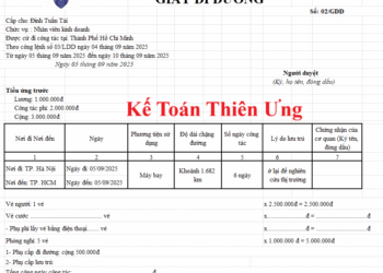 Mẫu giấy đi đường theo thông tư 200 và TT 133 mới nhất 2025