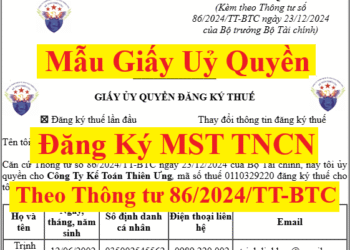 Mẫu giấy ủy quyền đăng ký mã số thuế cá nhân mới nhất năm 2025
