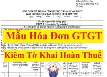 Mẫu hóa đơn giá trị gia tăng kiêm tờ khai hoàn thuế theo thông tư 32
