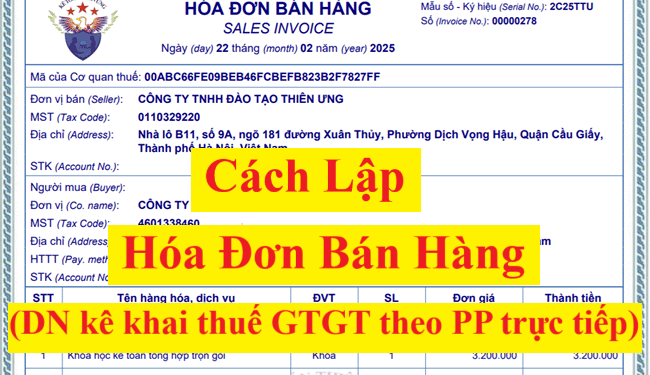 Cách lập hóa đơn bán hàng điện tử (Hóa đơn bán hàng thông thường trực tiếp)