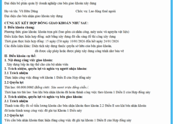 Mẫu hợp đồng giao khoán theo thông tư 99 mới nhất 2026