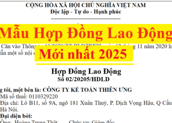 Mẫu hợp đồng lao động 2025 mới nhất