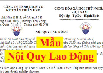 Mẫu nội quy lao động chuẩn mới nhất 2025 của doanh nghiệp