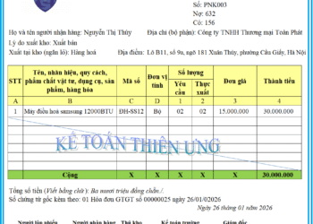 Mẫu phiếu xuất kho theo thông tư 99 trên Word và Excel