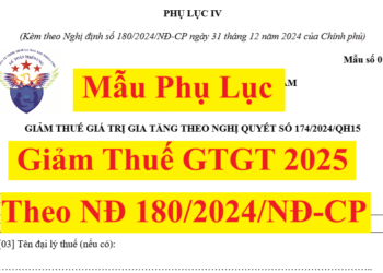 Mẫu phụ lục giảm thuế GTGT 2025 theo Nghị quyết 174/2024/QH15