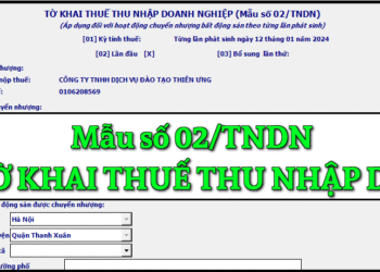 Mẫu số 02/TNDN tờ khai thuế thu nhập doanh nghiệp theo TT 80/2021