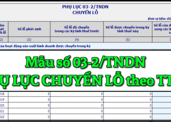 Mẫu số 03-2/TNDN Phụ lục chuyển lỗ theo TT 80/2021