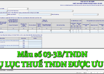 Mẫu số 03-3B/TNDN Phụ lục thuế TNDN được ưu đãi theo TT 80/2021