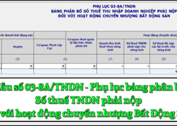 Mẫu số 03-8A/TNDN Phụ lục bảng phân bổ số thuế thu nhập doanh nghiệp phải nộp theo TT 80/2021
