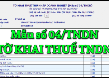 Mẫu số 04/TNDN tờ khai thuế thu nhập doanh nghiệp theo TT 80/2021
