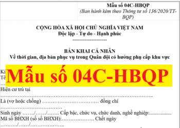 Mẫu số 04C-HBQP theo Thông tư số 136/2020/TT-BQP