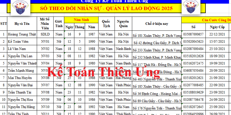 Cách lập sổ quản lý lao động theo nghị định 145 mới nhất năm 2025