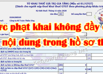 Mức phạt khai không đầy đủ các nội dung trong hồ sơ thuế