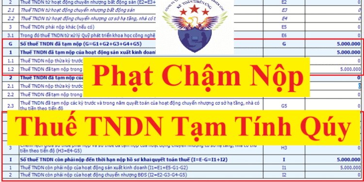 Cách tính tiền phạt chậm nộp thuế TNDN tạm tính quý 2025