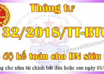 Thông tư 132/2018/TT-BTC Chế độ kế toán Doanh nghiệp siêu nhỏ