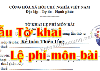 Tờ khai thuế Môn bài năm 2020 theo Nghị định 139