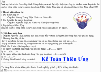 Mẫu văn bản góp ý của tổ chức đại diện người lao động tại cơ sở