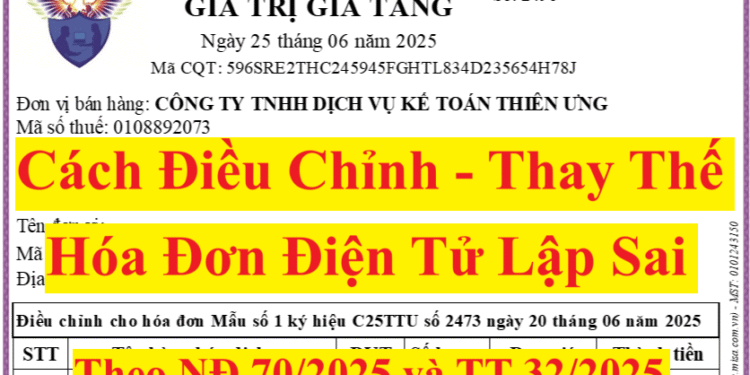 Cách xử lý hóa đơn điện tử có sai sót mới nhất năm 2025