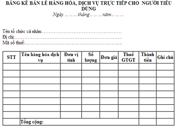 Bán hàng có giá trị dưới 200.000 không phải lập hóa đơn