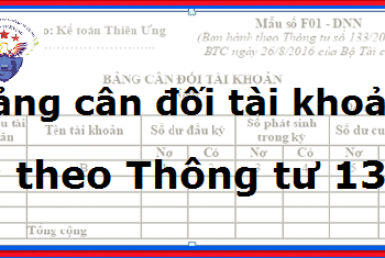 Mẫu bảng cân đối tài khoản theo Thông tư 133 – Cách lập