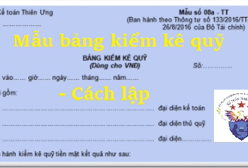 Mẫu Bảng kiểm kê quỹ 08a-TT theo Thông tư 133 và 200