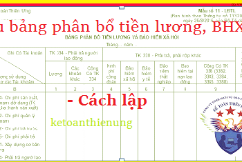 Mẫu bảng phân bổ tiền lương, bảo hiểm xã hội theo Thông tư 133, 200
