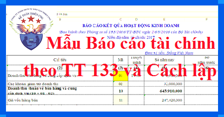 Báo cáo tài chính theo thông tư 133 mới nhất Báo cáo tài chính theo thông tư 133 mới nhất