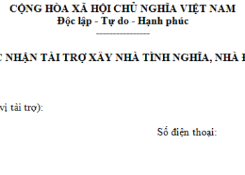 Biên bản xác nhận tài trợ xây nhà tình nghĩa, nhà đại đoàn kết mẫu 06/TNDN