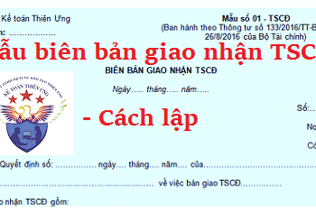 Mẫu Biên bản giao nhận TSCĐ 01–TSCĐ theo Thông tư 133, 200