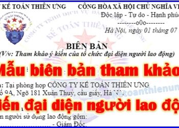 Biên bản tham khảo ý kiến của đại diện người lao động